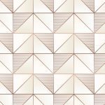 Geometrix gx37629 abstrato com quadrados e triângulos, bege, branco com contornos marrom