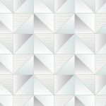 Geometrix gx37632 abstrato com quadrados e triângulos, branco, cinza, verde contornos prata metalizados
