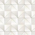 Geometrix gx37633 abstrato com quadrados e triângulos, bege, branco com contornos marrom